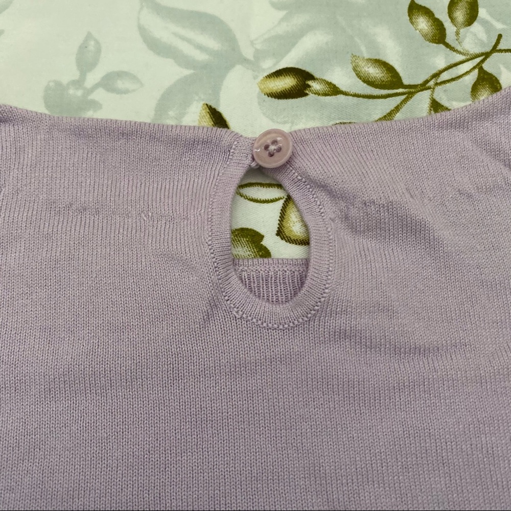 Talbots Size MP Lilac Short Sleeve Blouse - Picture 6 of 8